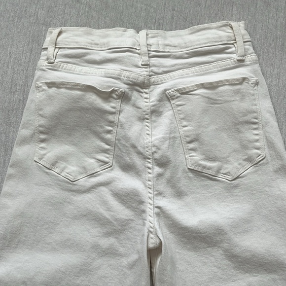 Frame Denim Le Gaucho, high rise, wide, crop, white denim jeans size 27 - Picture 9 of 13